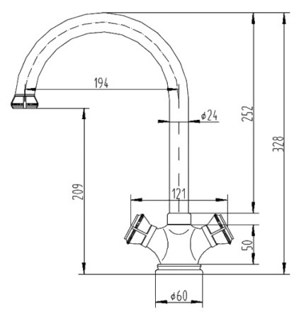 Смеситель Zorg Antic A 2005K-SL для кухонной мойки 