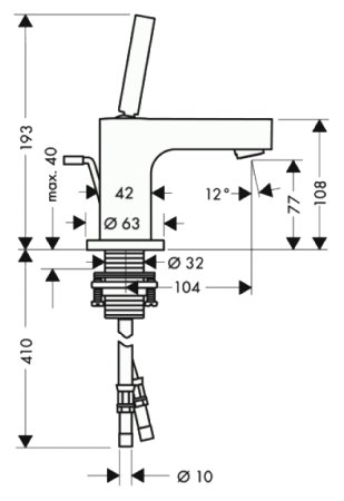 Смеситель Axor Citterio 39015000 для раковины 