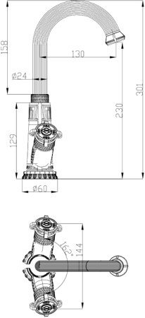 Смеситель Zorg Antic A 1004U-SL для раковины 