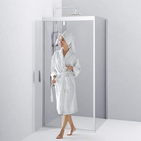 Душевой уголок AM.PM Gem 90х90 W90G-404-090MT профиль Серебро матовое стекло прозрачное 