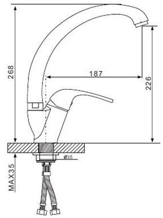 Смеситель для кухни Gappo G35 G4135 Хром 