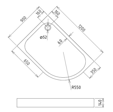 Душевой поддон Gemy ST20 L 