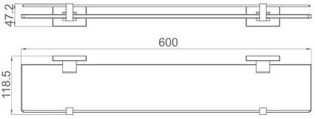 Стеклянная полка Gappo G0707 Хром 