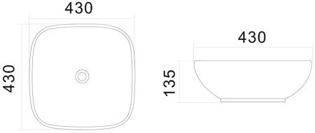 Раковина-чаша AM.PM Universal 43 C8FC0X043GWSQ Белая 