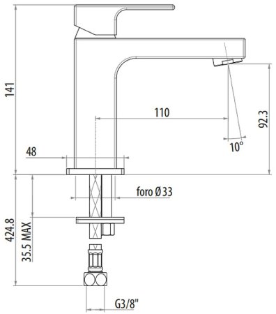 Смеситель для раковины Gattoni Kubik 2582/25C0 Хром 