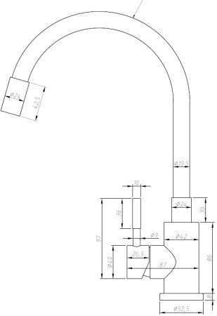 Смеситель для кухонной мойки ESKO Snake (K44 W) 