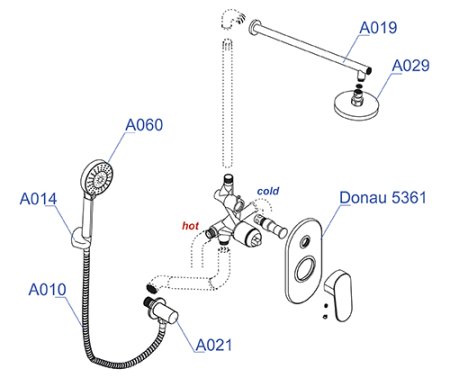Душевой комплект WasserKRAFT A14029 