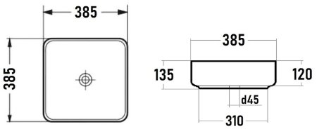 Раковина-чаша Bond 38 S57-380 Белая глянцевая 