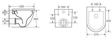 Унитаз CeramaLux 2197MW подвесной Белый матовый с сиденьем Микролифт 