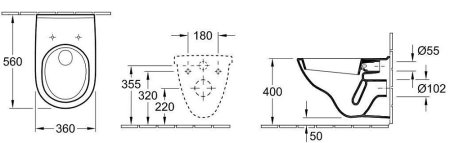 Унитаз подвесной Villeroy & Boch O'Novo 566010R1 