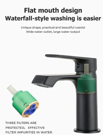 Смеситель для раковины Frap H71-6 F1071-6 Черный матовый 