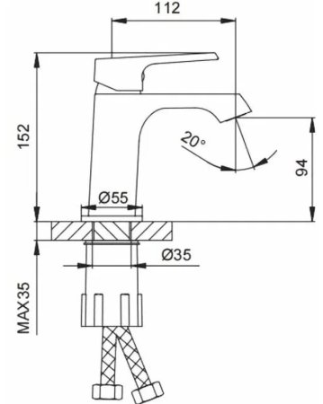Смеситель для раковины Frap H71-6 F1071-6 Черный матовый 