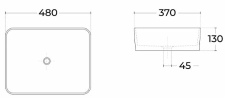 Раковина-чаша Sintesi 48 SIN-LVB-APP-401 Белая 