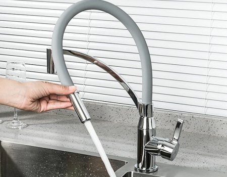 Смеситель для кухни Frap F4552 Хром Серый 