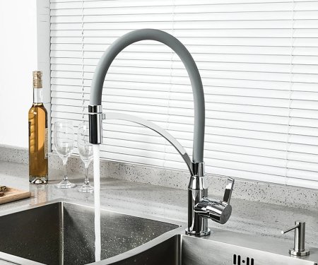 Смеситель для кухни Frap F4552 Хром Серый 