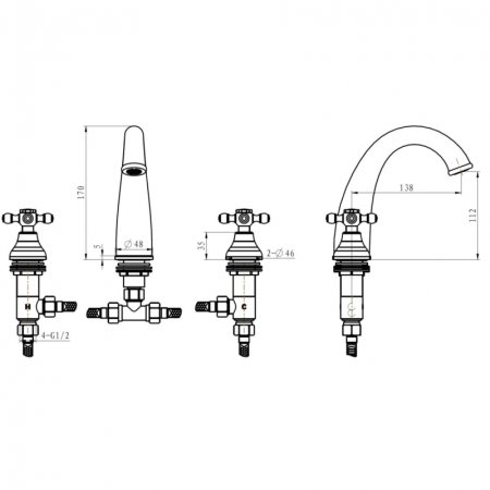 Смеситель для раковины Boheme Medici Presente 317 Бронза 