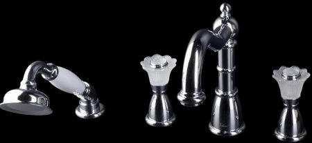 Смеситель на борт ванны Boheme Camelia 396 Хром 