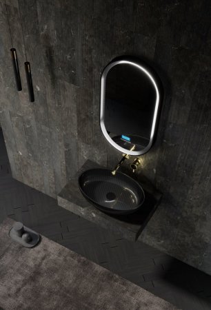 Раковина накладная карбоновая ABBER Karbon AK2041 черная 