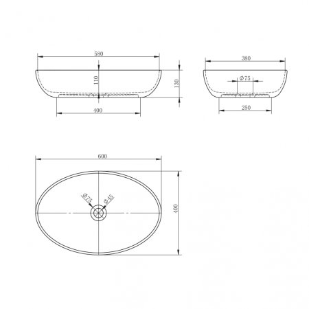 Раковина накладная карбоновая ABBER Karbon AK2041 черная 