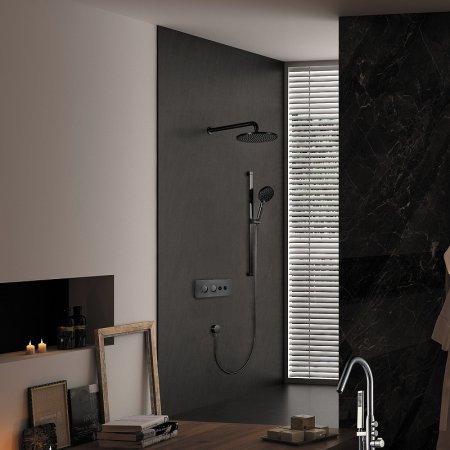 Душевая система Black&White Universe U7646GM 7646GM с термостатом Gun Metal 
