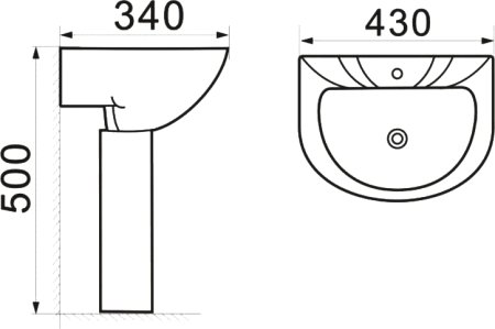 Рукомойник SantiLine SL-2115 с пьедесталом, детский 