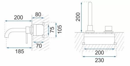 Смеситель для раковины без донного клапана Rea Lungo REA-B0369 