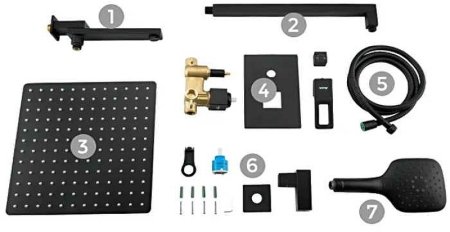 Душевая система Gappo G7117-6 Черная матовая 