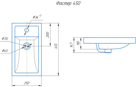 Тумба с раковиной Onika Комо 45.01, белая 