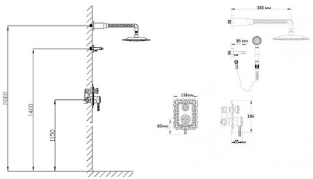 Душевая система Bronze de Luxe Windsor 10138DF Бронза 