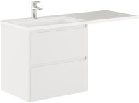 Тумба с раковиной Creto Cafor 130 L 19-W130L подвесная Белый глянец