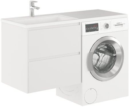 Тумба с раковиной Creto Cafor 130 L 19-W130L подвесная Белый глянец 