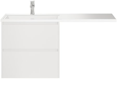 Тумба с раковиной Creto Cafor 130 L 19-W130L подвесная Белый глянец 