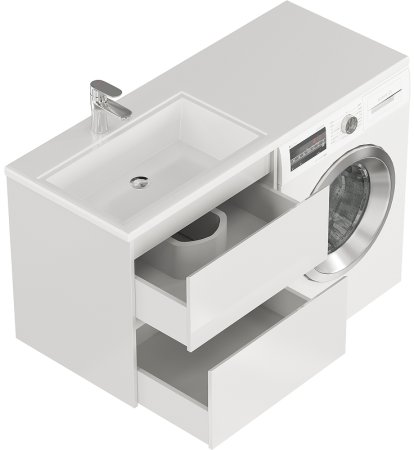 Тумба с раковиной Creto Cafor 130 L 19-W130L подвесная Белый глянец 