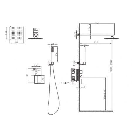Душевая система (встраиваемая) Landberg LB 21 3700 Хром 