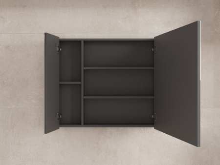 Зеркальный шкаф "ЛИМА 80" эмаль, графит 