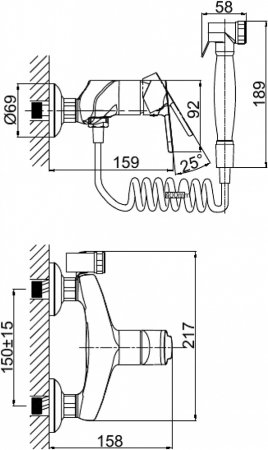 Гигиенический душ D&K Rhein Marx DA1394541 со смесителем 