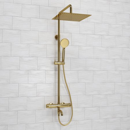 Душевая система WasserKRAFT A188.261.207.PG Thermo с термостатом Золото 
