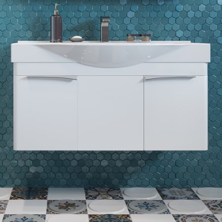 Тумба под раковину Aquaton Беверли 100 1A236701BV010 подвесная Белый глянец 