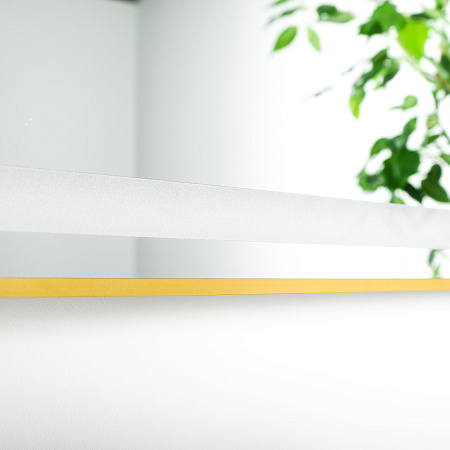 Зеркало Fixsen FX-2100G с подсветкой LED, прямоугольное 100х80см, цвет рамы золото-сатин 