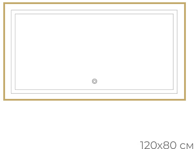 Зеркало Fixsen FX-2100G с подсветкой LED, прямоугольное 100х80см, цвет рамы золото-сатин 