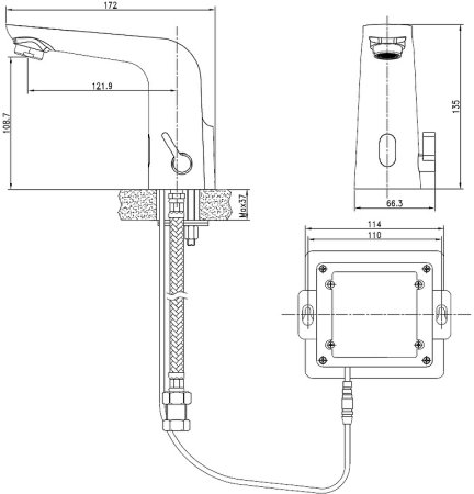 Смеситель для раковины Cersanit Sense 63106 сенсорный Хром 