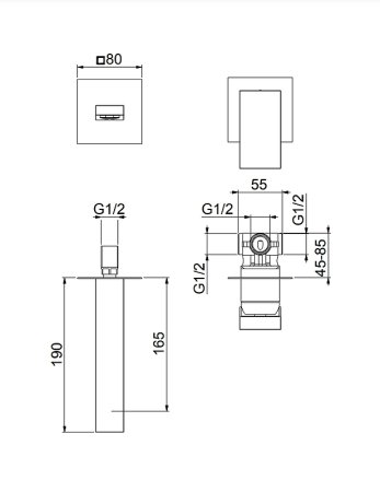 Смеситель для раковины Fiore Kube 100CR7597 Хром 