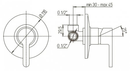 Гигиенический душ со смесителем Paini Arona ARCR690/574 Хром 