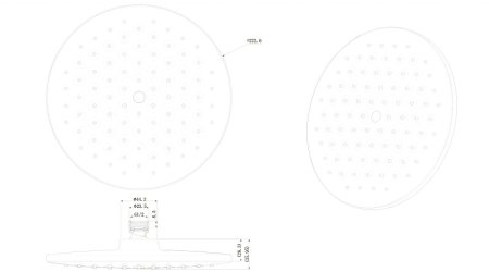 Верхний душ Bravat Built-in P70253BW-ENG Черный матовый 