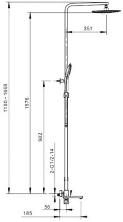 Душевая система Gappo G2417-6 Черный матовый 