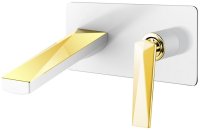 Смеситель встраиваемый для раковины Boheme Venturo 385-W Белый / золото