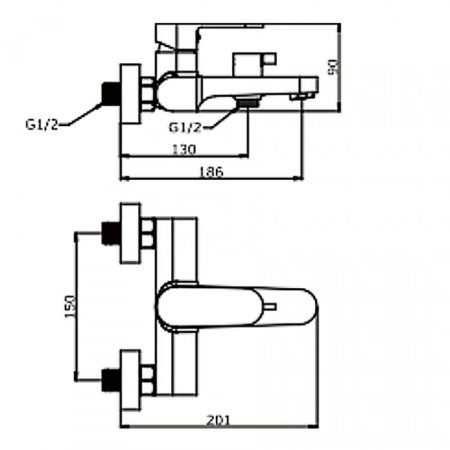Cмеситель для ванны ViEiR V283531-F Белый/Хром 