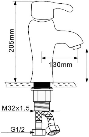 Смеситель для раковины Melana MLN-F-002CBK-M Черный 