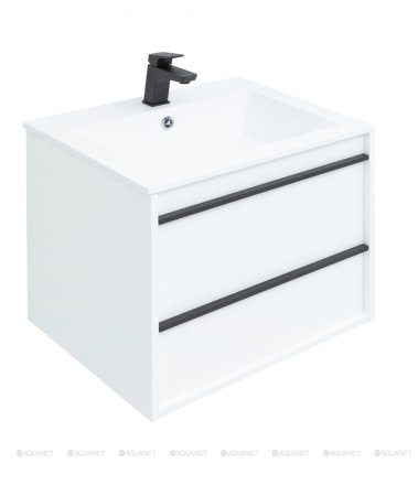 Тумба с раковиной Aquanet Lino 60 белый матовый 