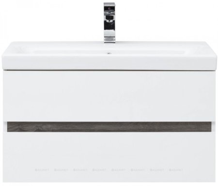 Тумба с раковиной Aquanet Беркли 80 белый/дуб рошелье 
